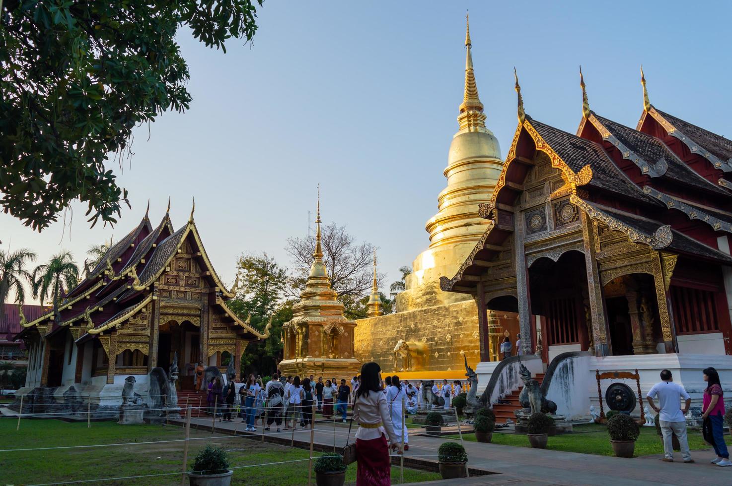 Wat Phra Singh Tempel Chiang Mai Thailand11. Januar 2020Bau von Wat Phra Singh im Jahr 1345, als König Payu der fünfte König der Mangrai-Dynastie Pagode für Vater Kham Khu Foo baute. foto