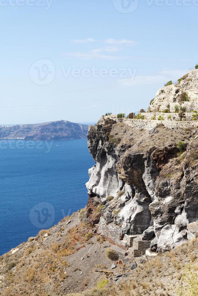 Weitläufige Landschaft mit Blick auf die Insel Santorini, Griechenland foto