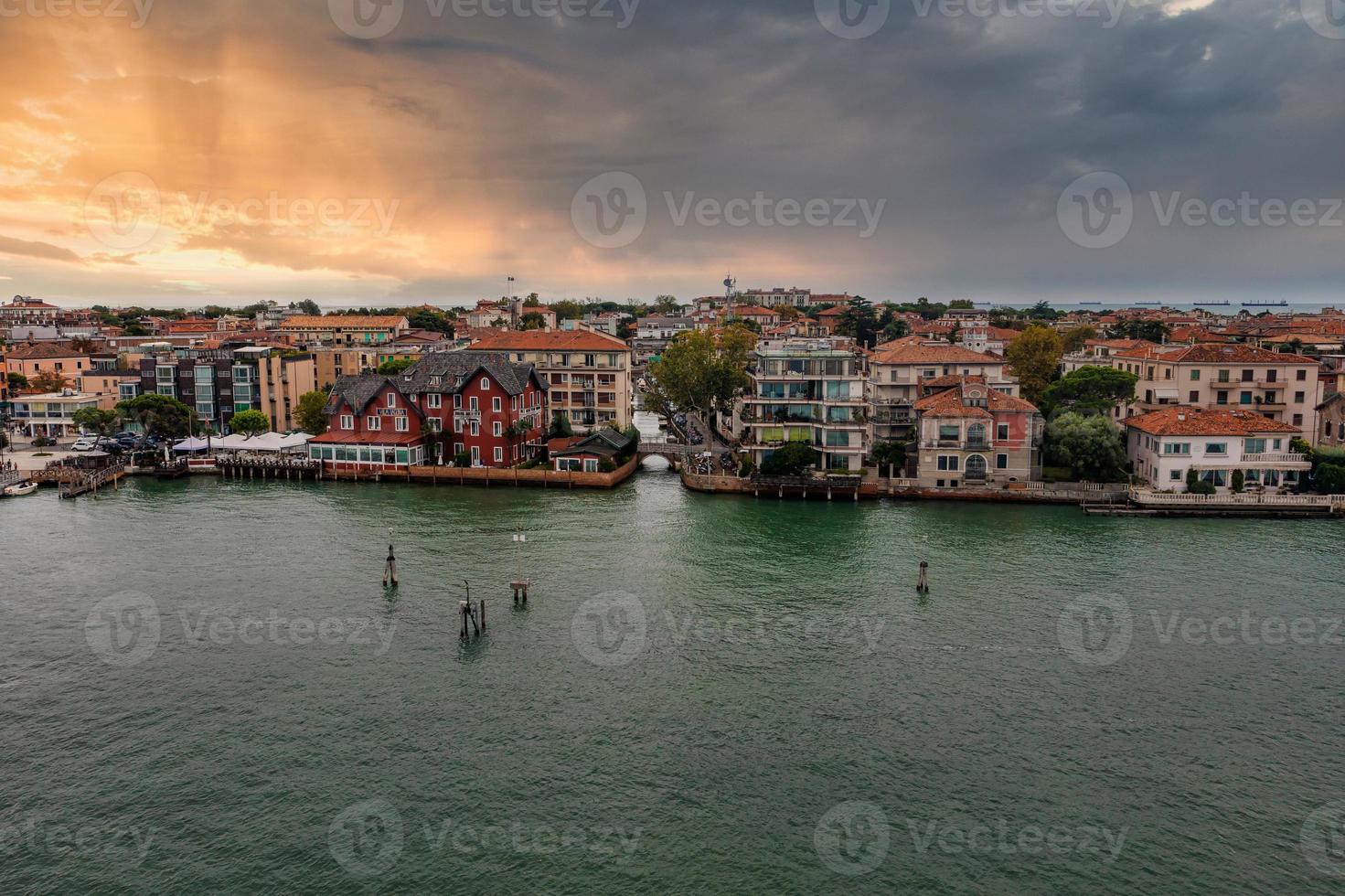 Luftaufnahme der Insel Lido de Venezia in Venedig, Italien. foto