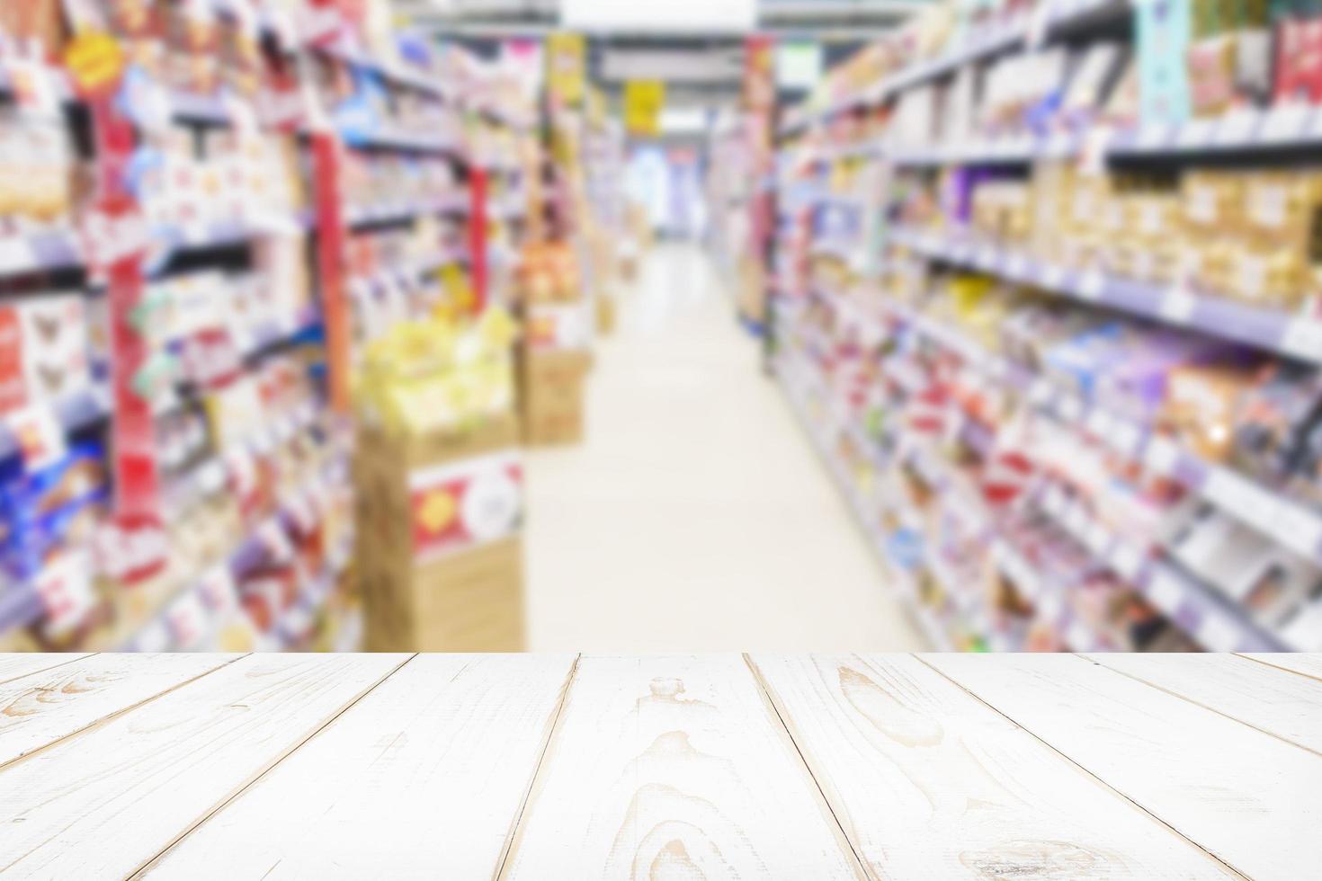 verschwommen vom Supermarkt-Hintergrund. foto