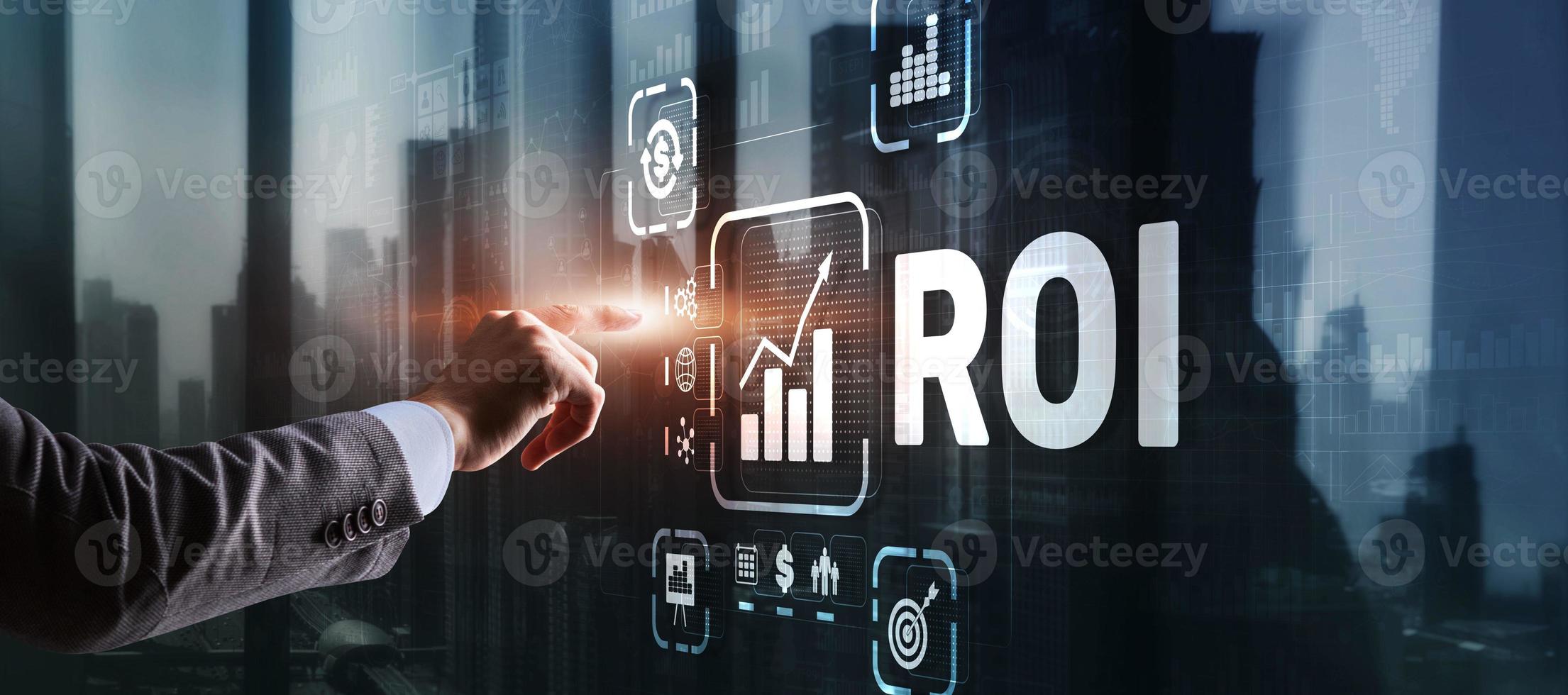 ROI Return on Investment Geschäftstechnologieanalyse Finanzkonzept foto