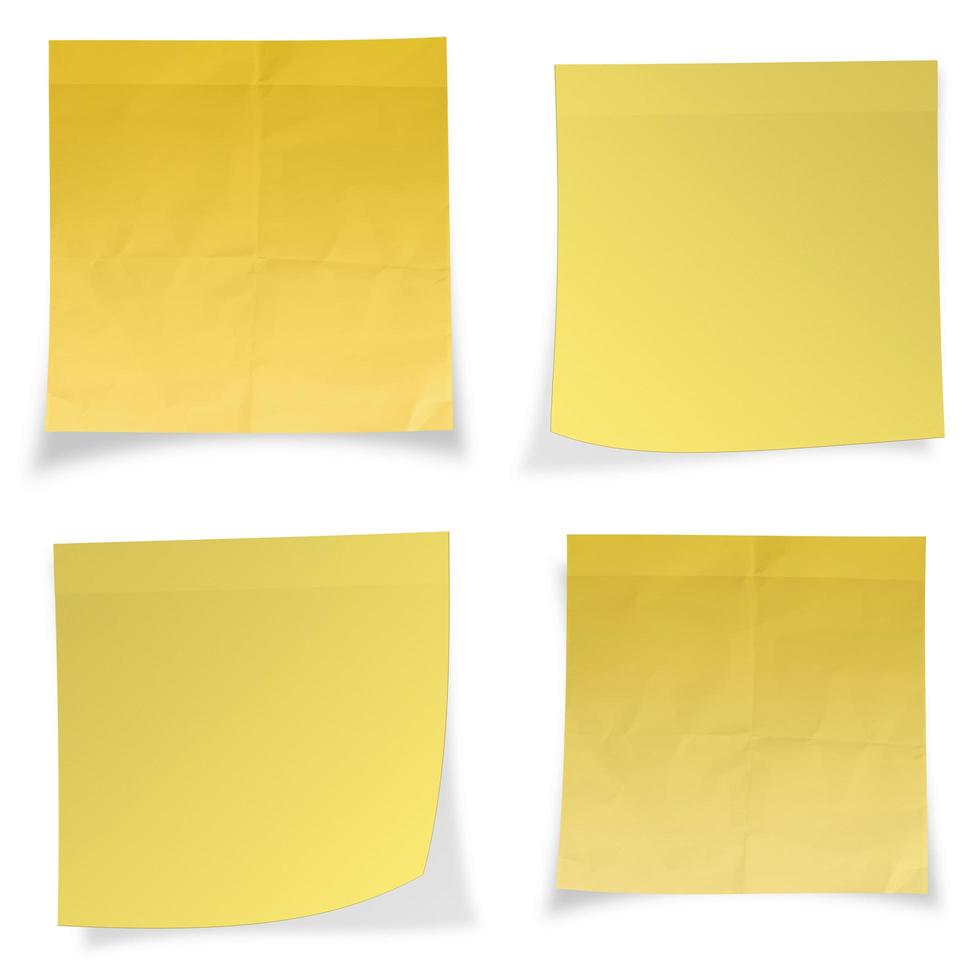 gelbe Sticknote isoliert auf weißem Hintergrund foto