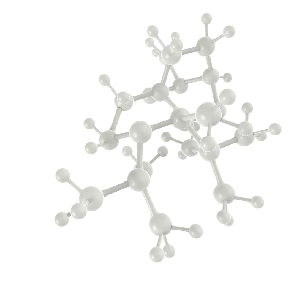 Molekül weiß 3d auf weißem Hintergrund foto