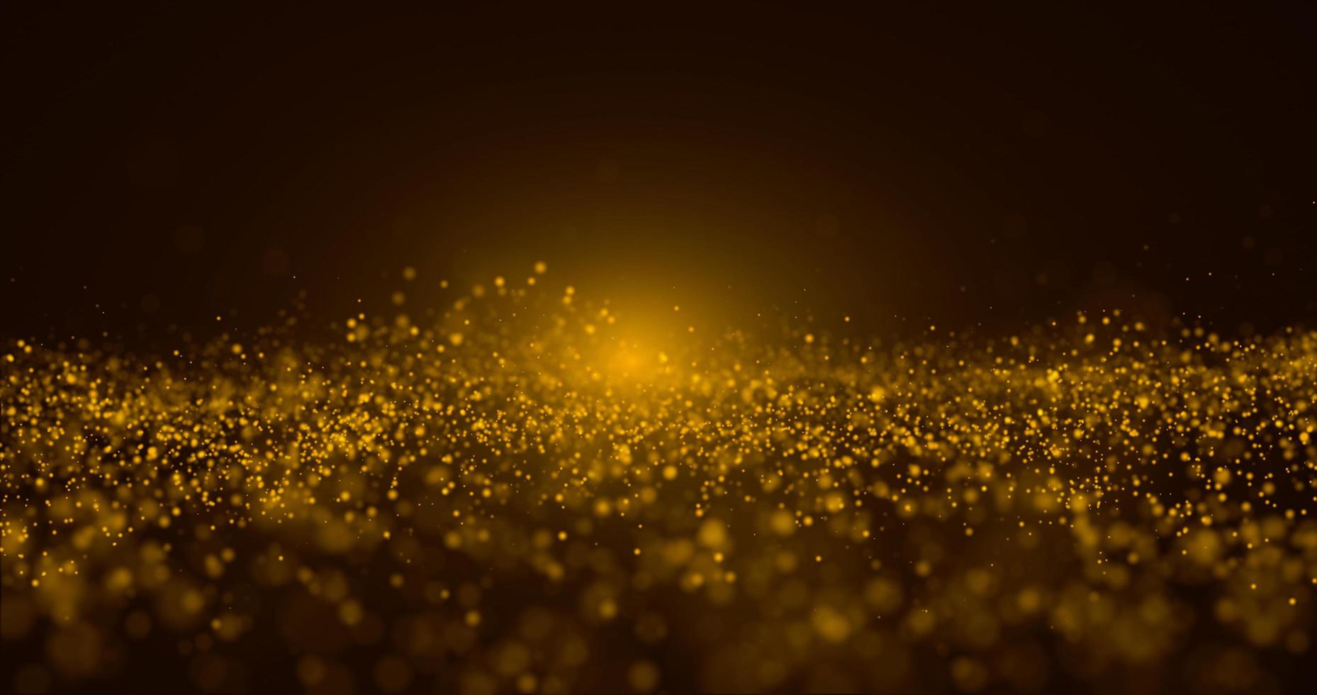 abstrakter Goldpartikel und goldener Bokeh-Hintergrund foto