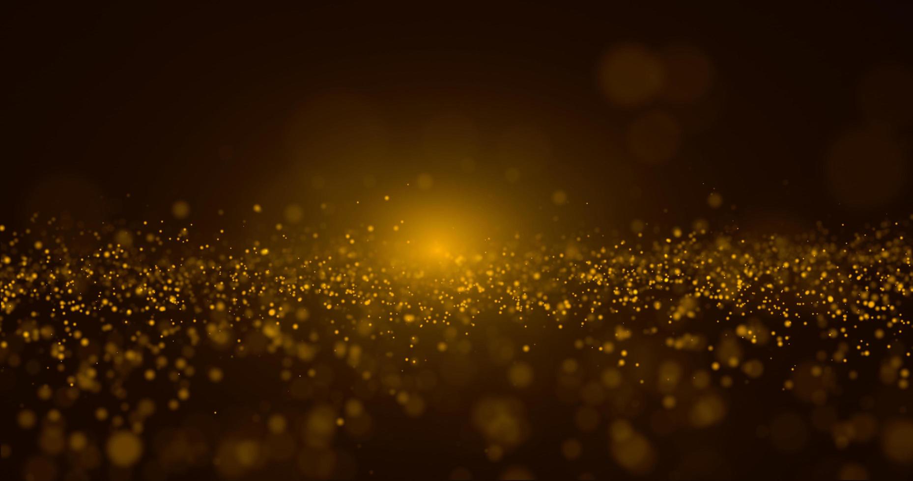 abstrakter Goldpartikel und goldener Bokeh-Hintergrund foto