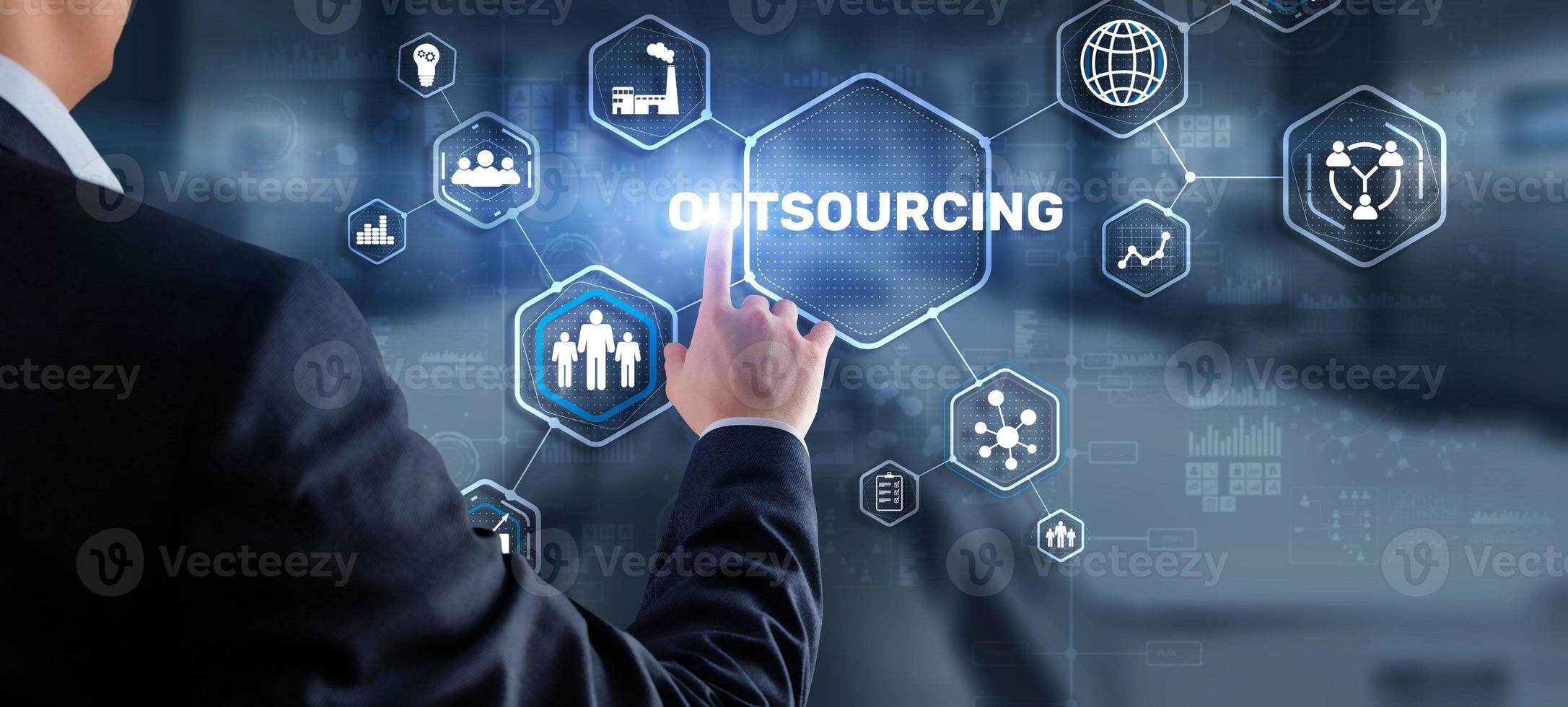 Outsourcing von Business Human Resources Internet Finance Technologiekonzept foto