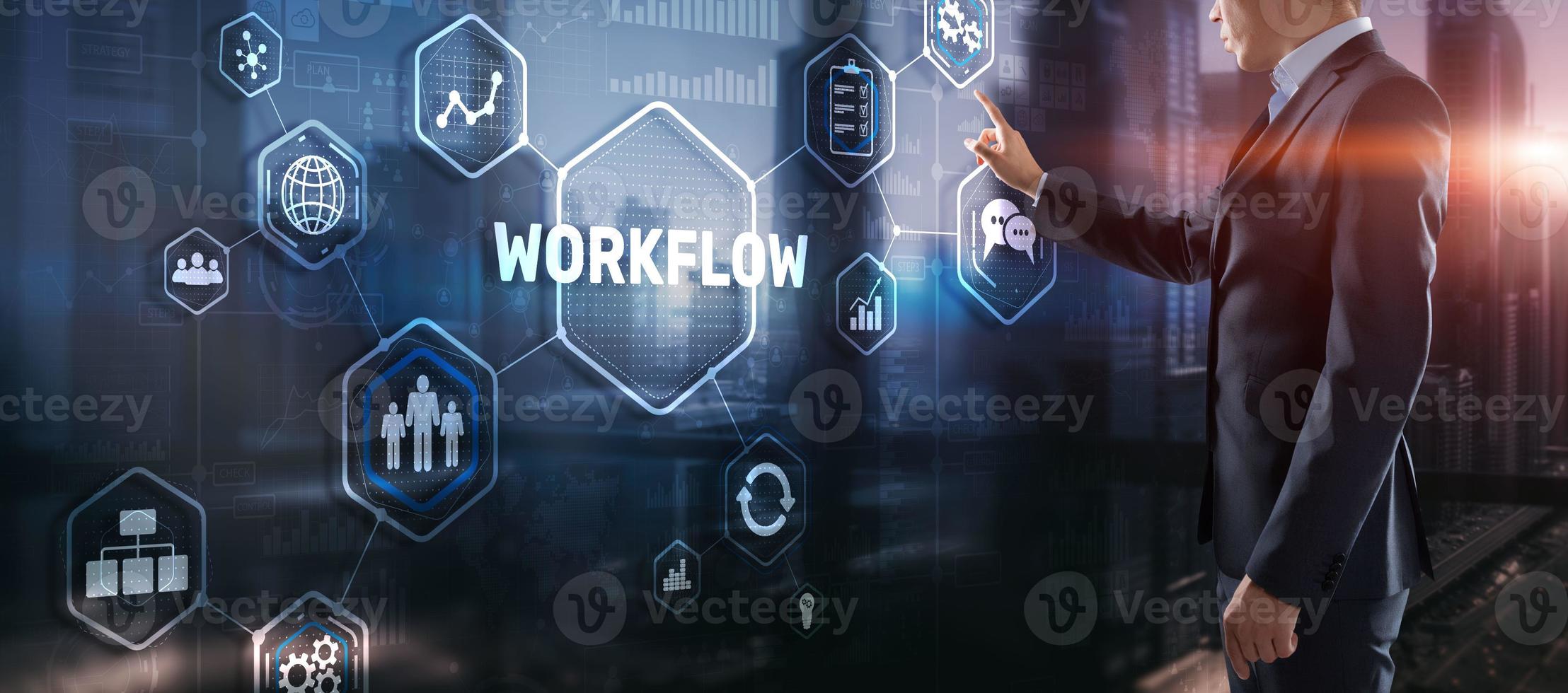 Workflow-Reproduzierbarkeit Systematisierung Geschäftsprozess. geschäftstechnologie internet foto