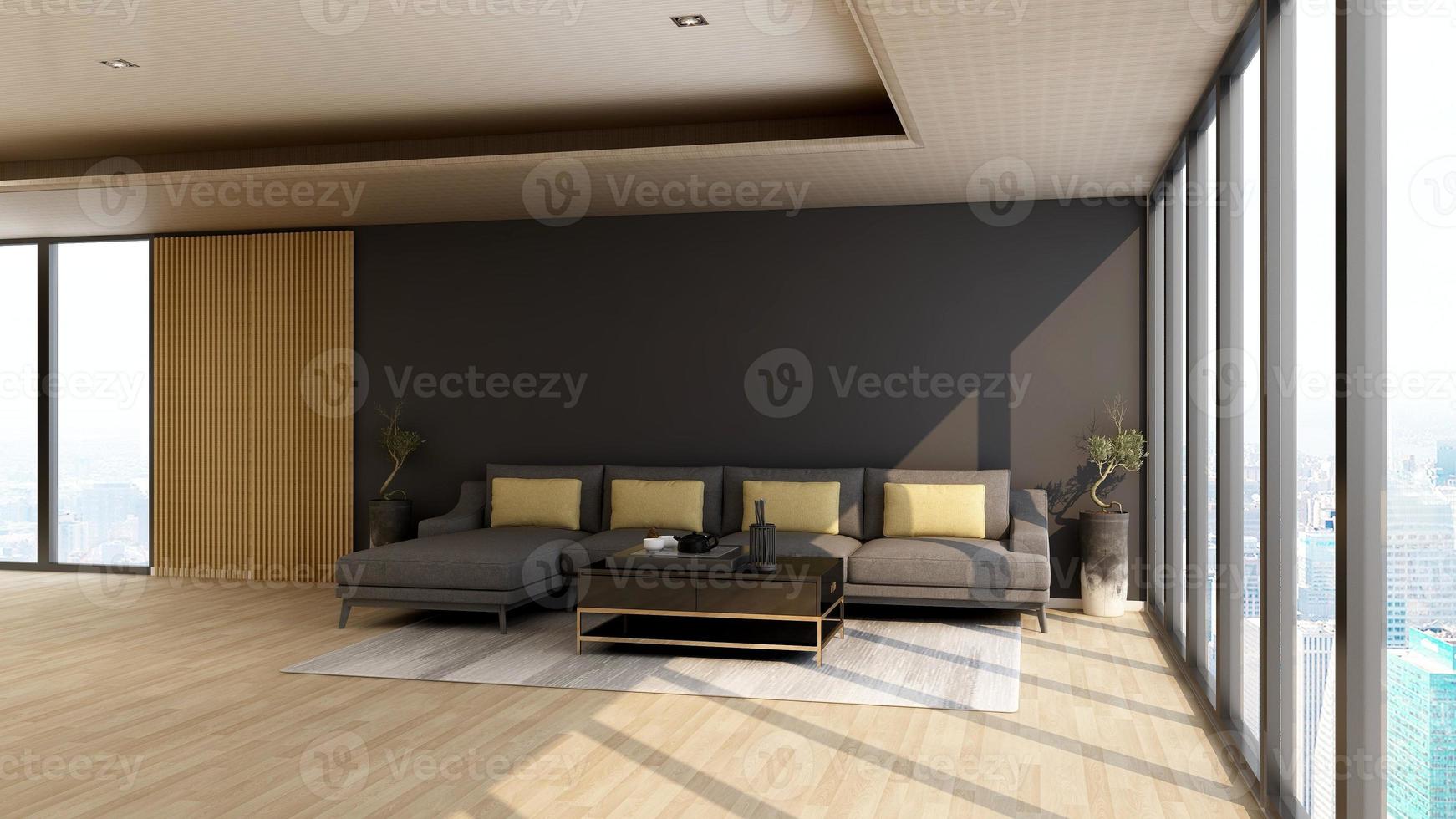 3D-Rendering Executive Lounge Wandmodell Design foto