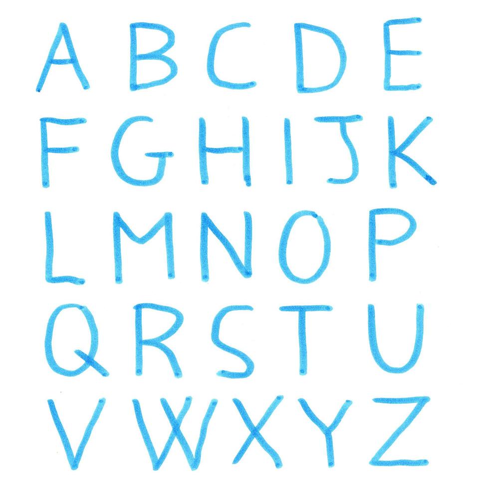 handgeschriebene Buchstaben des Alphabets foto