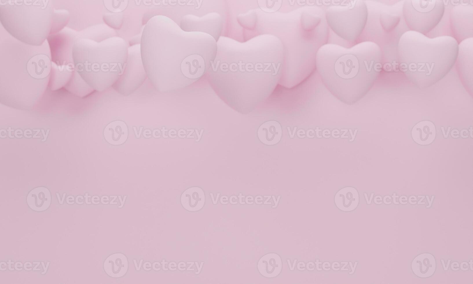 herz auf rosa hintergrund für das konzept der glücklichen frauen, der mutter, des valentinstages. 3D-Rendering foto