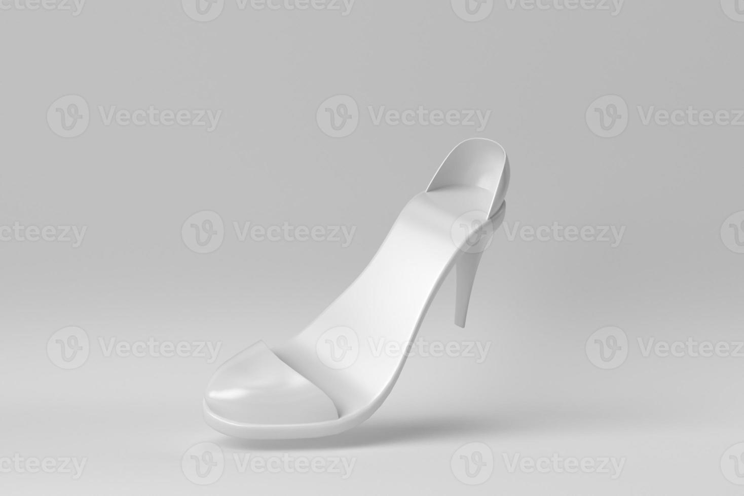 Damen High Heels auf weißem Hintergrund. minimales Konzept. 3D-Rendering. foto
