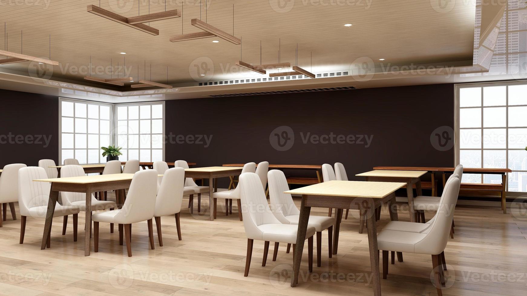 modernes café mit barkonzept in 3d-rendering - innenarchitekturmodell foto