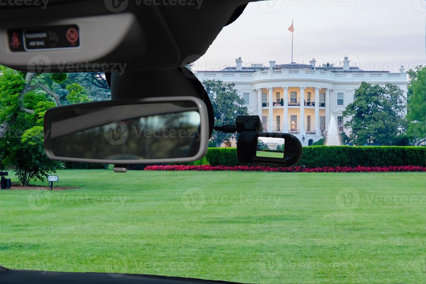 dashcam-kameraansicht des weißen hauses, washington dc, usa foto