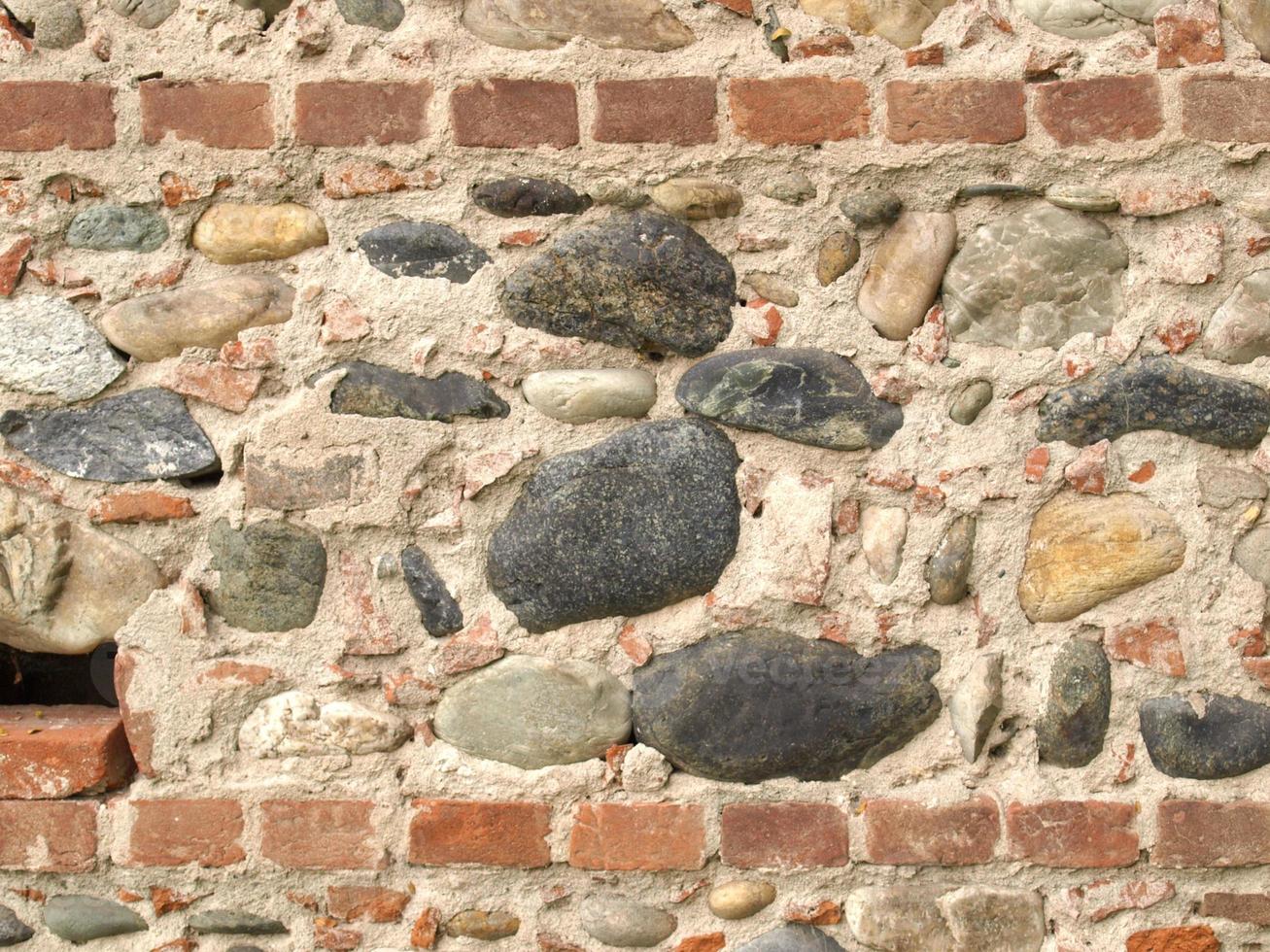 Ziegel- und Steinmauer foto