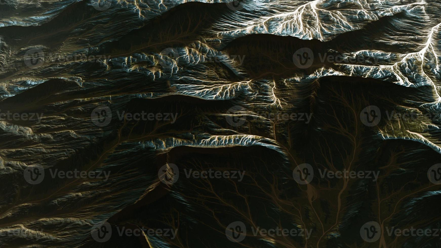 Blick auf die Landschaft des fremden Planeten foto