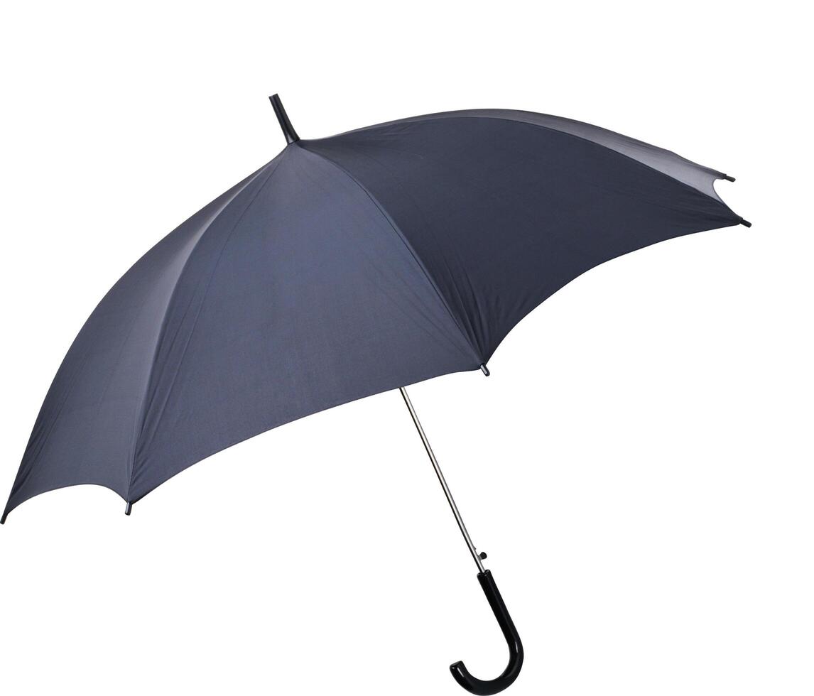 schwarzer Regenschirm isoliert auf weiß foto