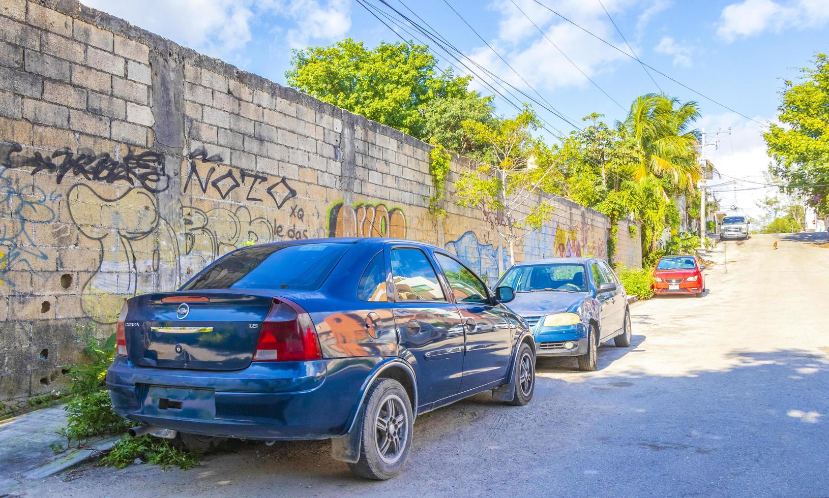 playa del carmen mexiko 02. februar 2022 typische straße straße und stadtbild von playa del carmen mexiko. foto