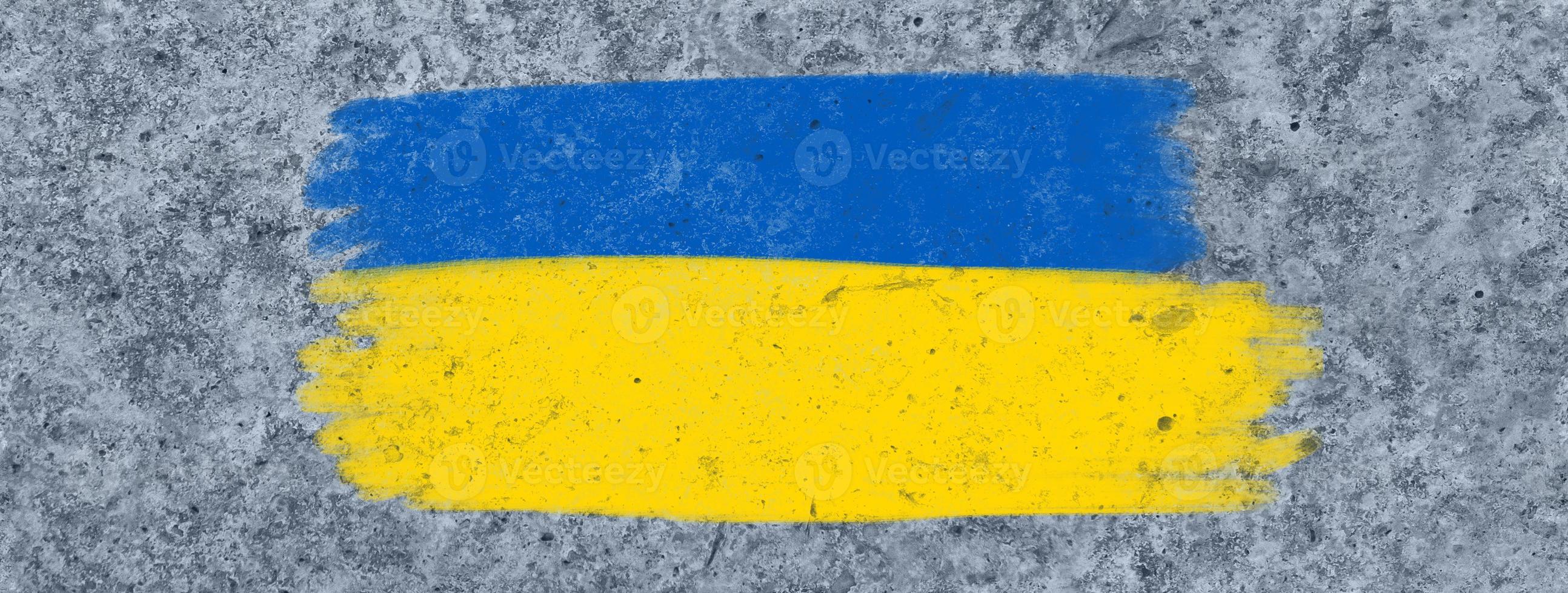 Ukraine-Flagge auf einer Betonwand foto