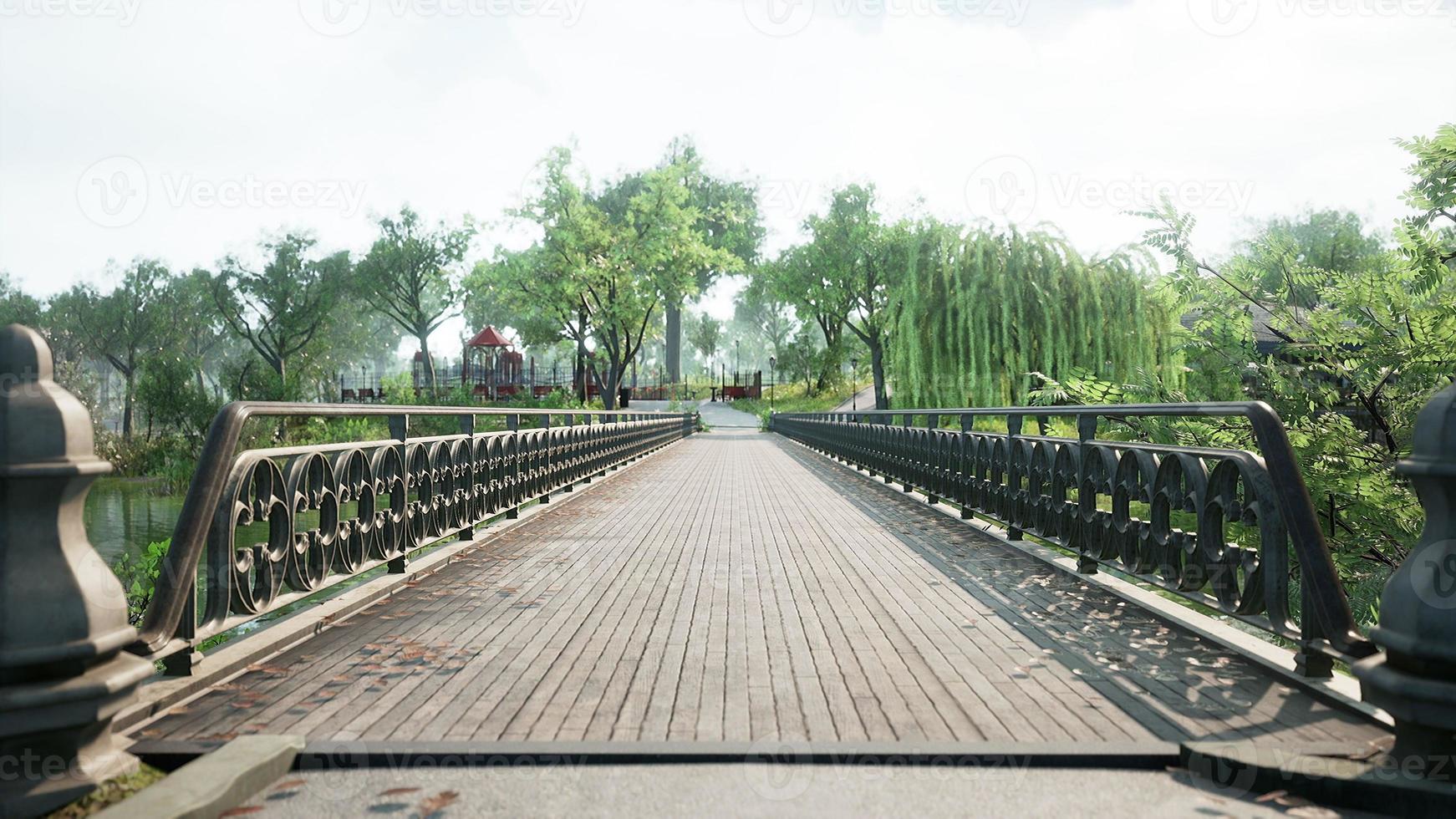 alte Brücke im Park im Sommer foto