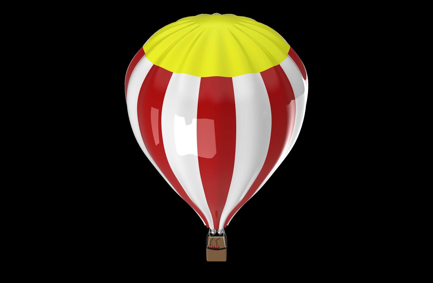 Heißluftballon isoliert auf weißem Hintergrund 3D-Bild-Darstellung foto