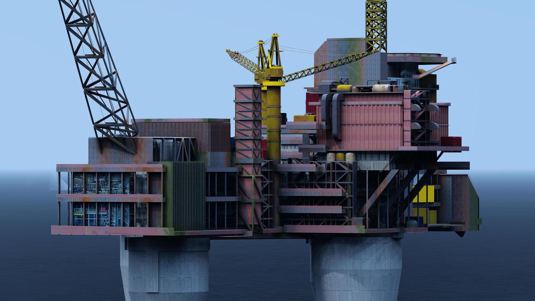 öl- und gasindustrie im ozean meer energie illustration 3d foto