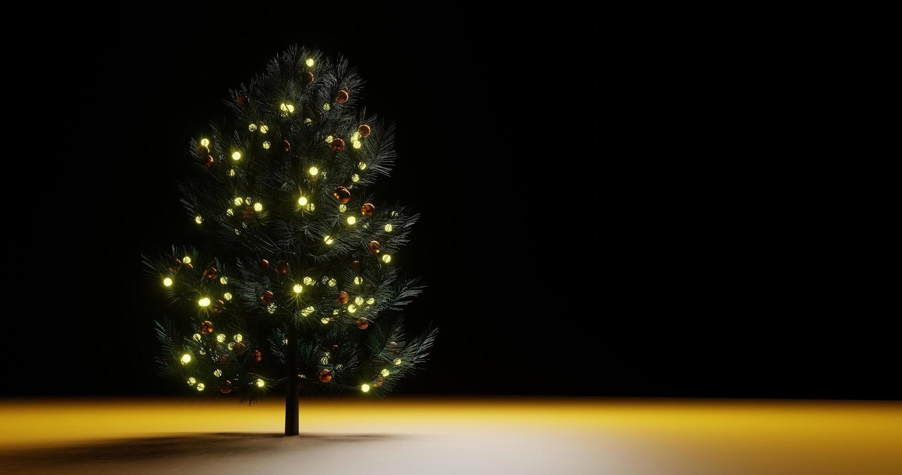 tanne für weihnachtsdekoration. 3D-Rendering foto