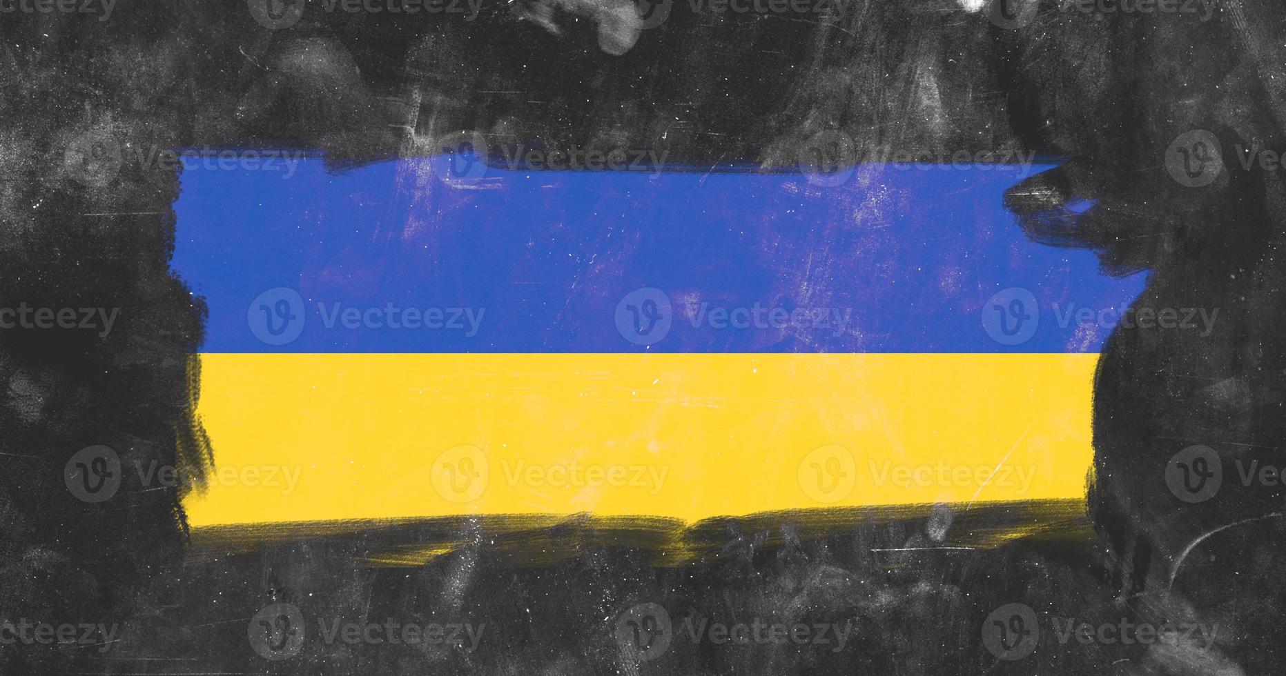 Ukraine-Flagge. an der Wand foto