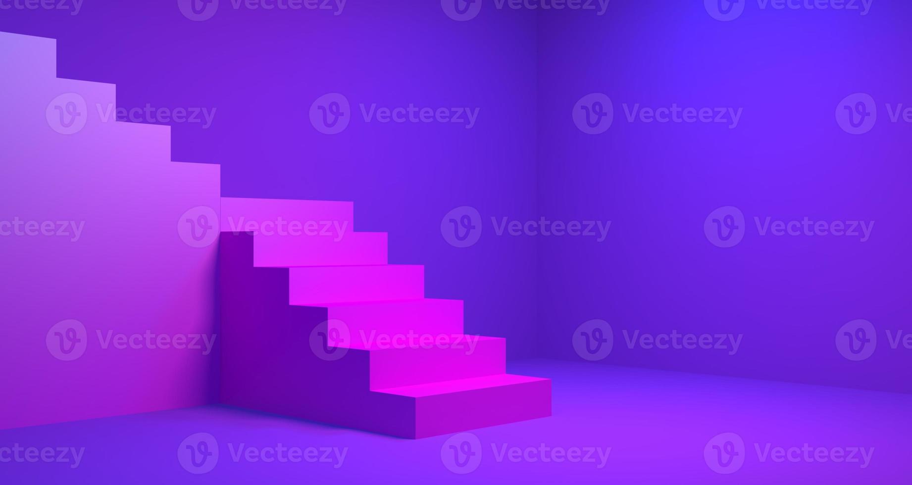 3D-Podium für die Produktpräsentation mit violettem Hintergrund foto