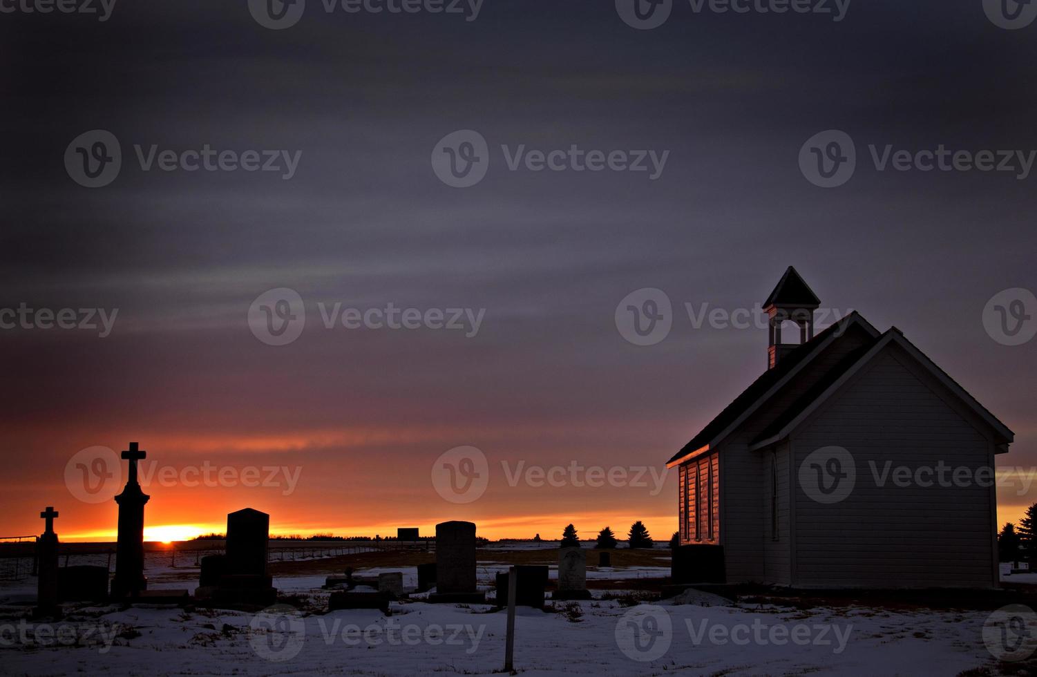 Sonnenuntergang in der Prärie von Saskatchewan foto