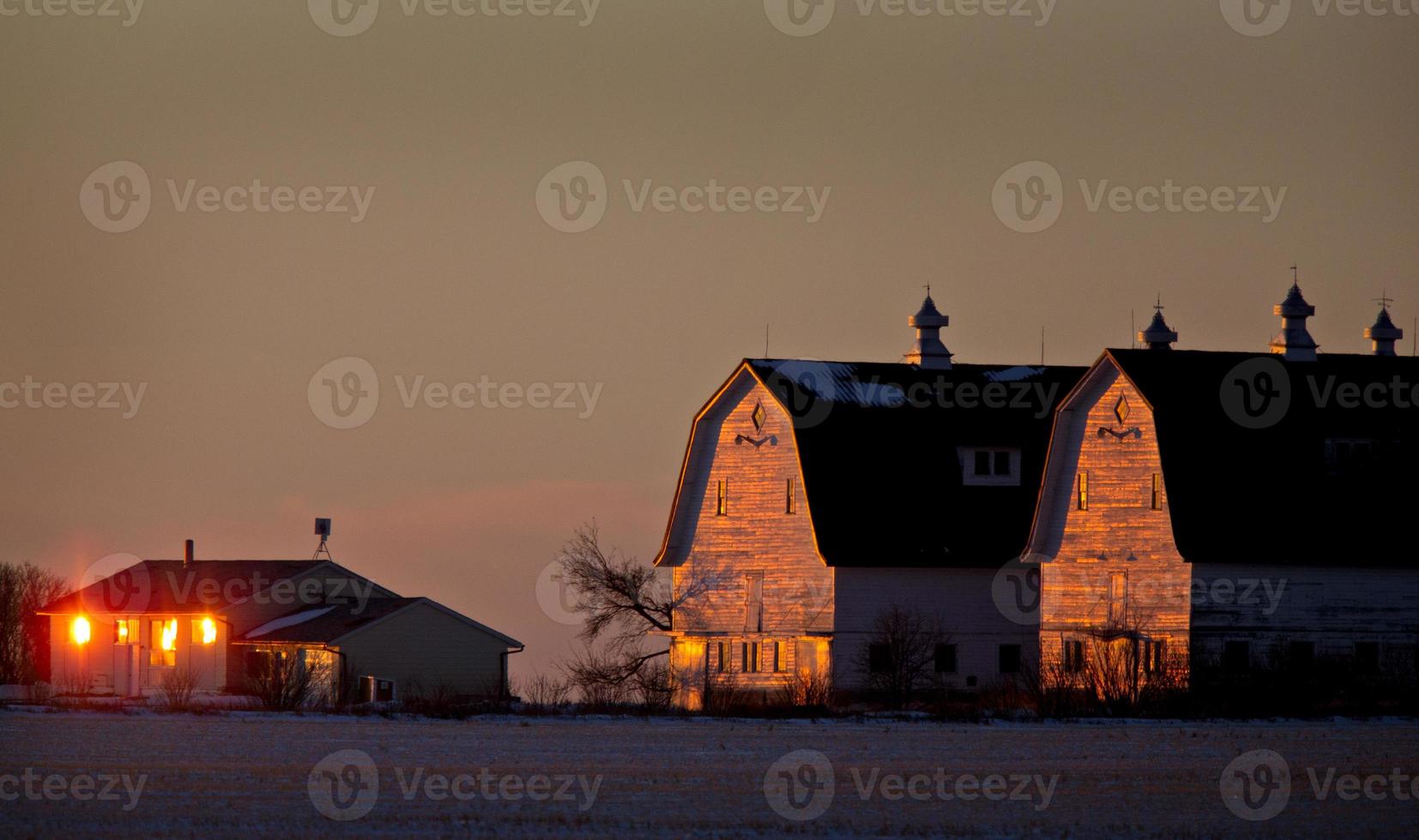 Doppelscheune im Winter foto