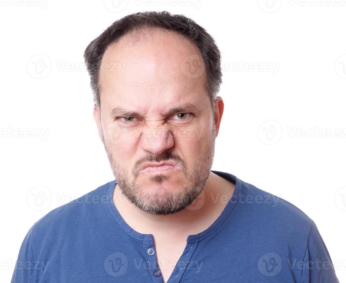 Gesichtsausdruck des wütenden Mannes foto