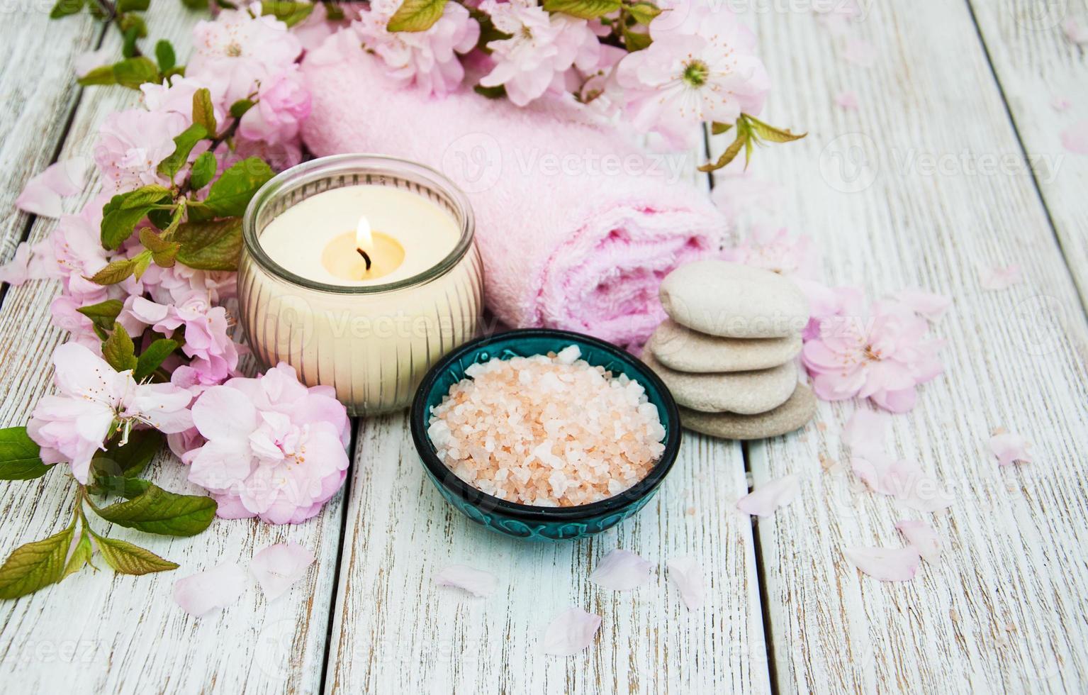 Spa-Produkte mit Sakura-Blüte foto