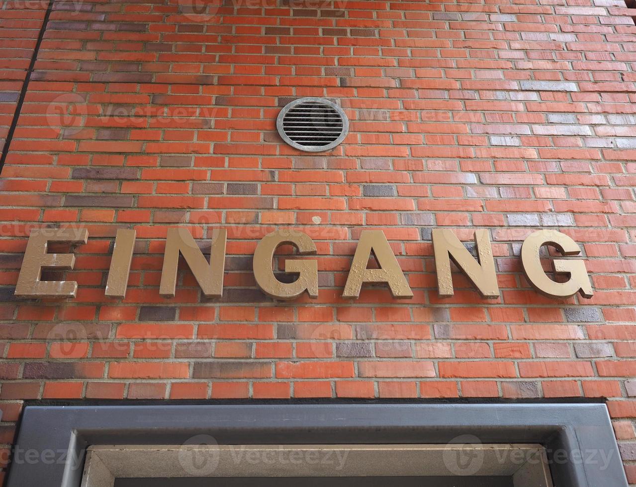 eingang eingangsschild foto