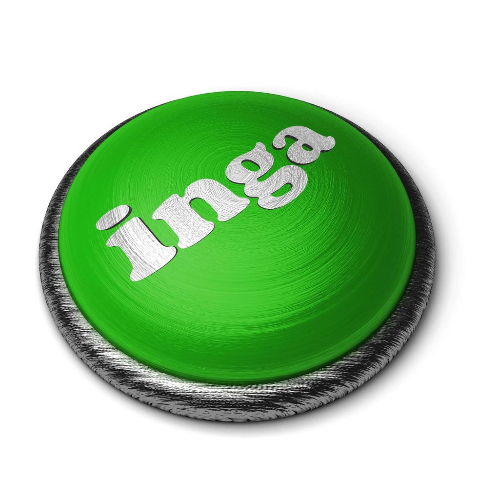 INGA-Wort auf der grünen Taste, isoliert auf weiss foto