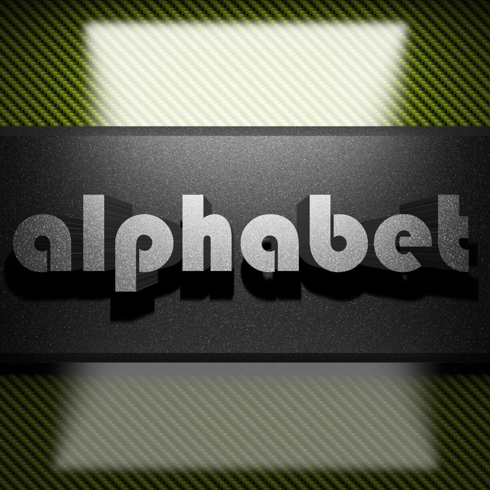 Alphabet Wort Eisen auf Kohlenstoff foto