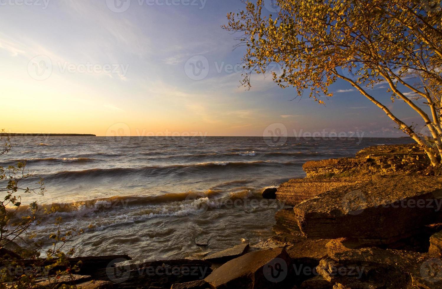 Steinbruch auf Hecala Island Manitoba foto