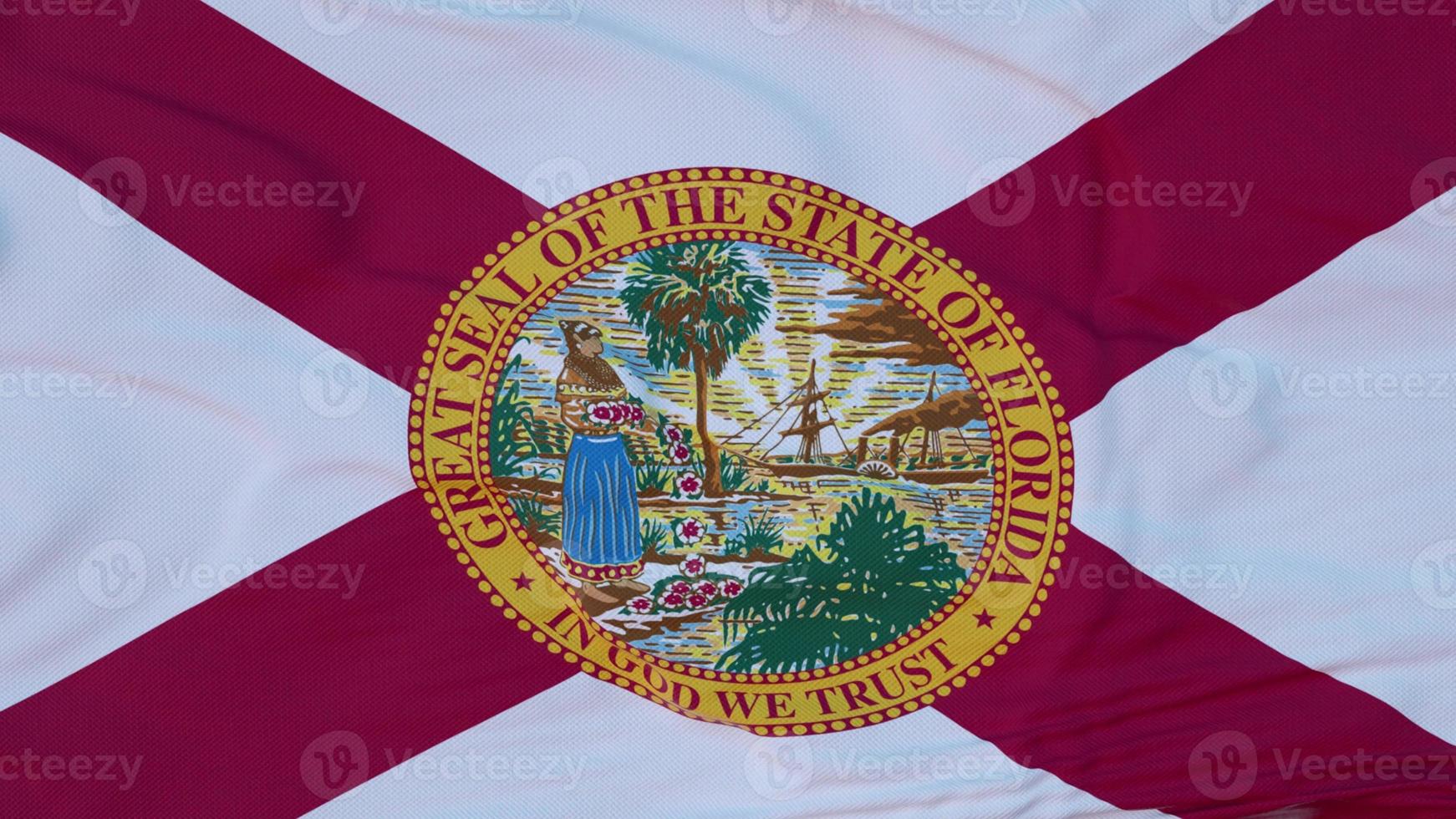 Flagge des Bundesstaates Florida, Region der Vereinigten Staaten, weht im Wind. 3D-Rendering foto