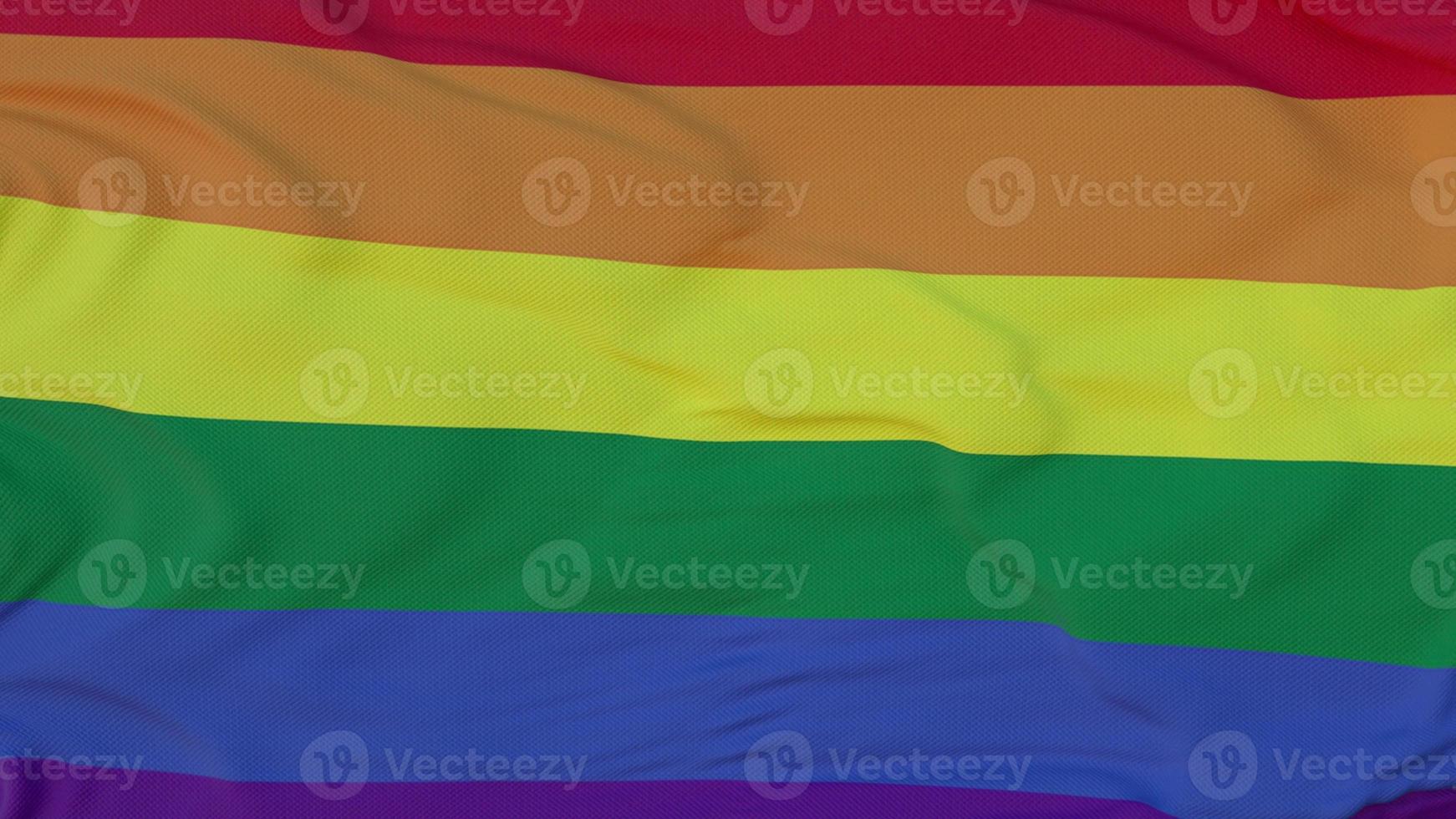 realistische flagge des lgbt-stolzes weht im wind. 3D-Rendering foto