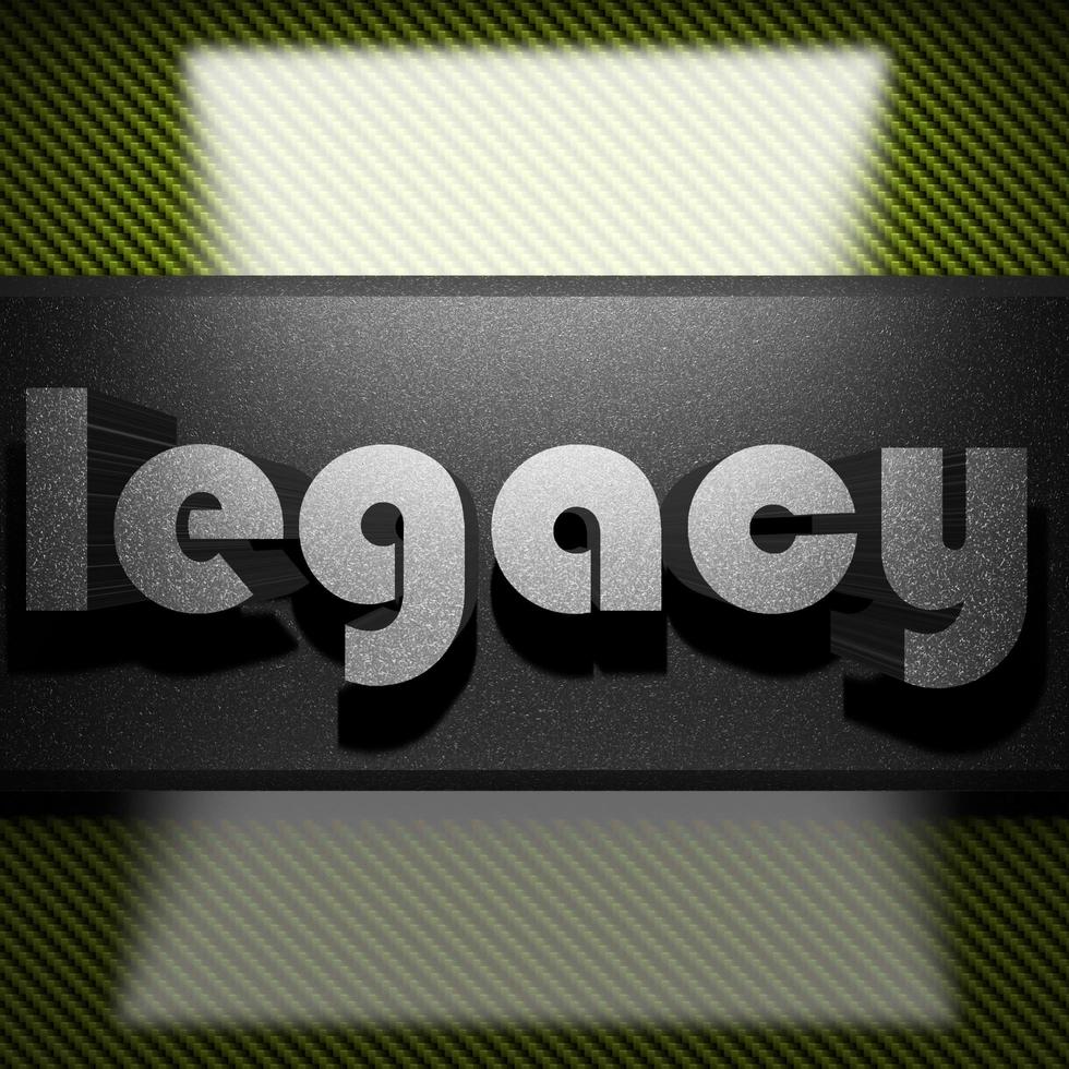 Legacy-Wort von Eisen auf Kohlenstoff foto