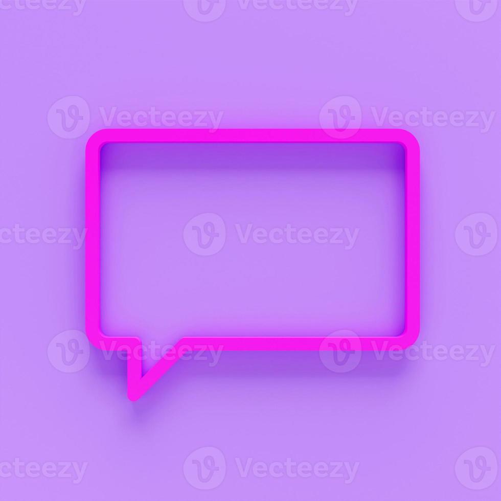 Rosa Chat-Symbol isoliert auf rosa Hintergrund. Sprechblasen-Symbol. Minimalismus-Konzept. 3D-Darstellung 3D-Darstellung. foto