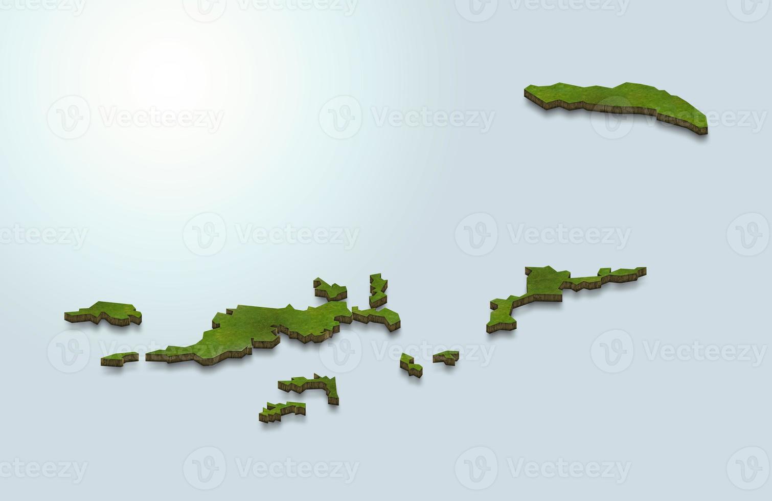 3D-Kartendarstellung der britischen Jungferninseln foto