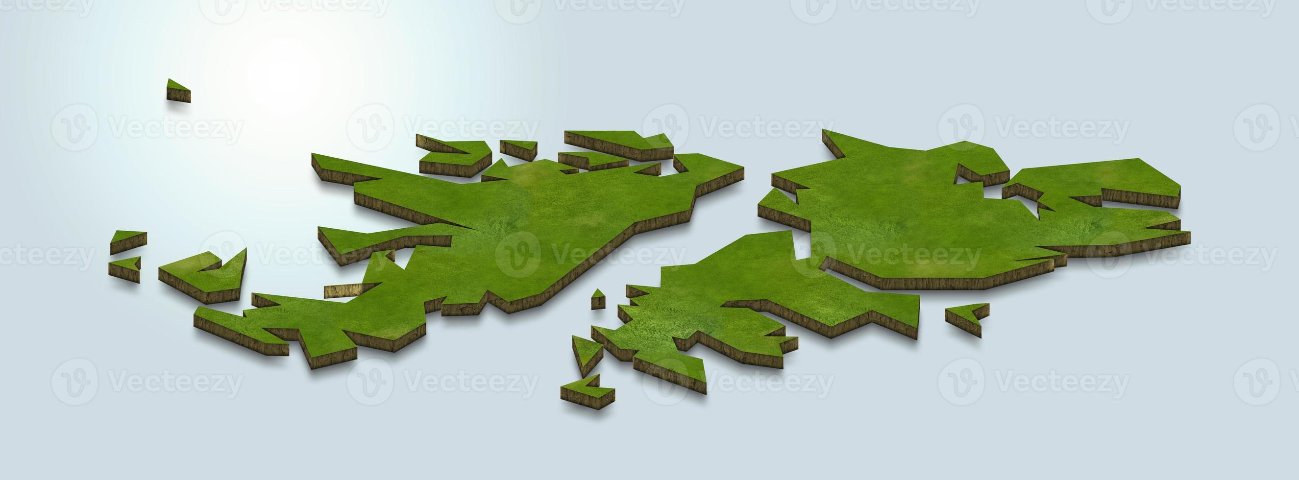 3D-Kartendarstellung von Falkland, Inseln foto