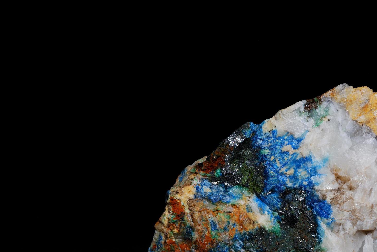 Mineralien Azurit und Malachit Kristalldetail foto