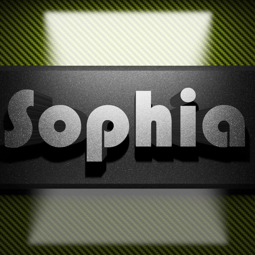 sophia wort aus eisen auf kohle foto