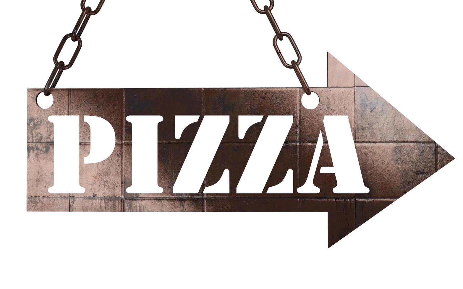Pizza-Wort auf Metallzeiger foto