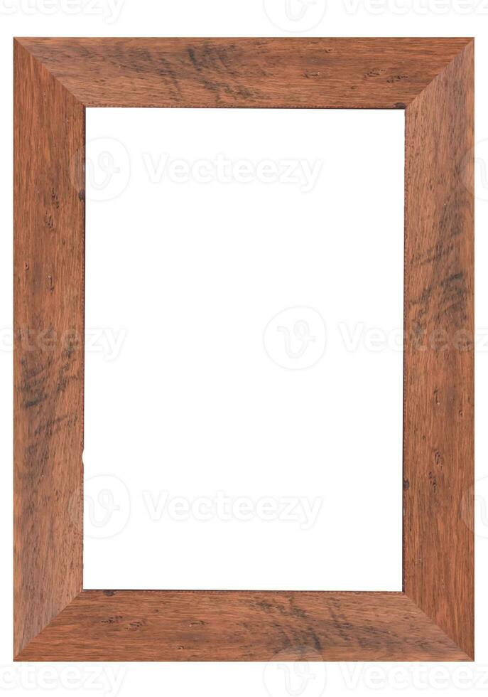 Bilderrahmen aus Holz isoliert auf weißem Hintergrund. mit Beschneidungspfad. foto