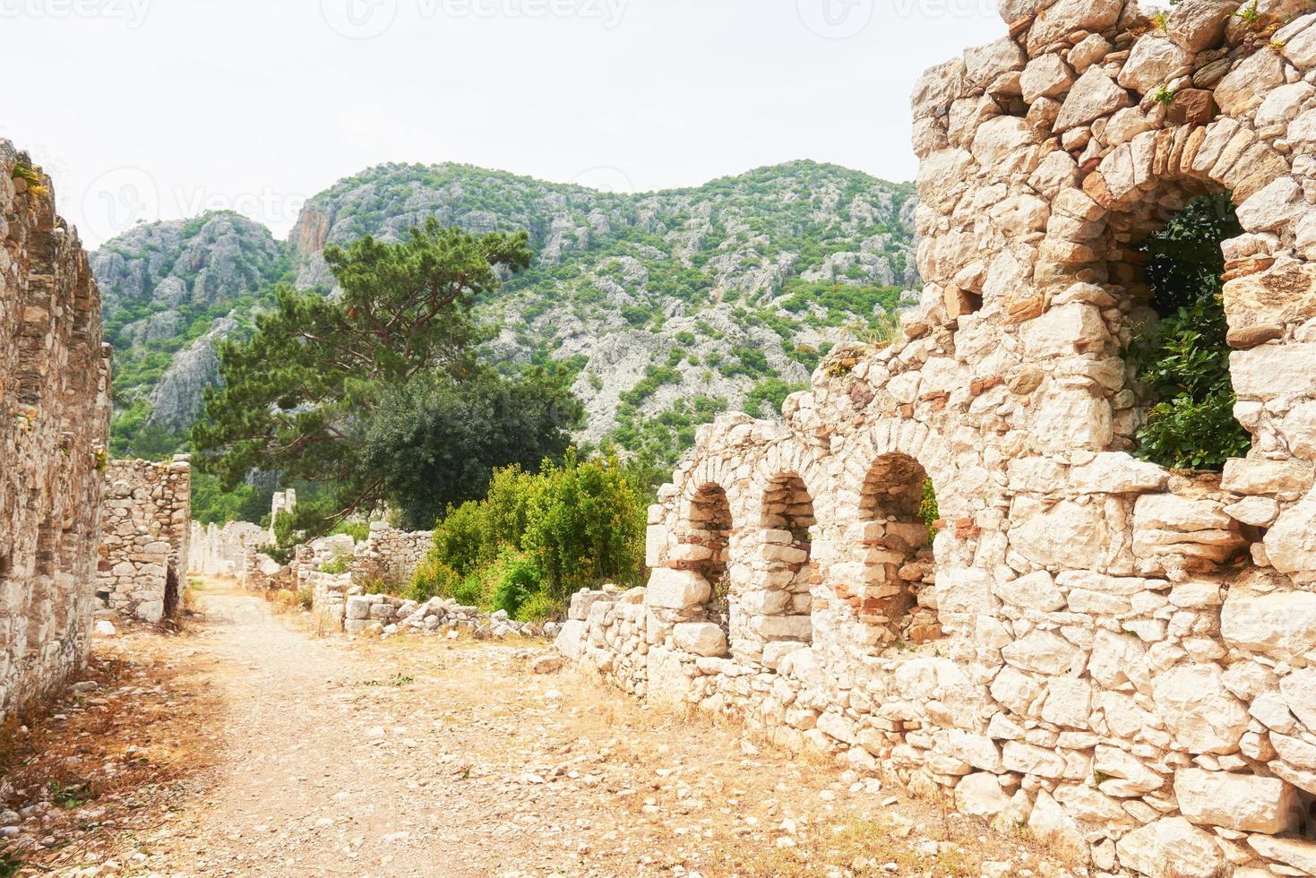 Stadtmauern in den Ruinen von Troja, Türkei. foto