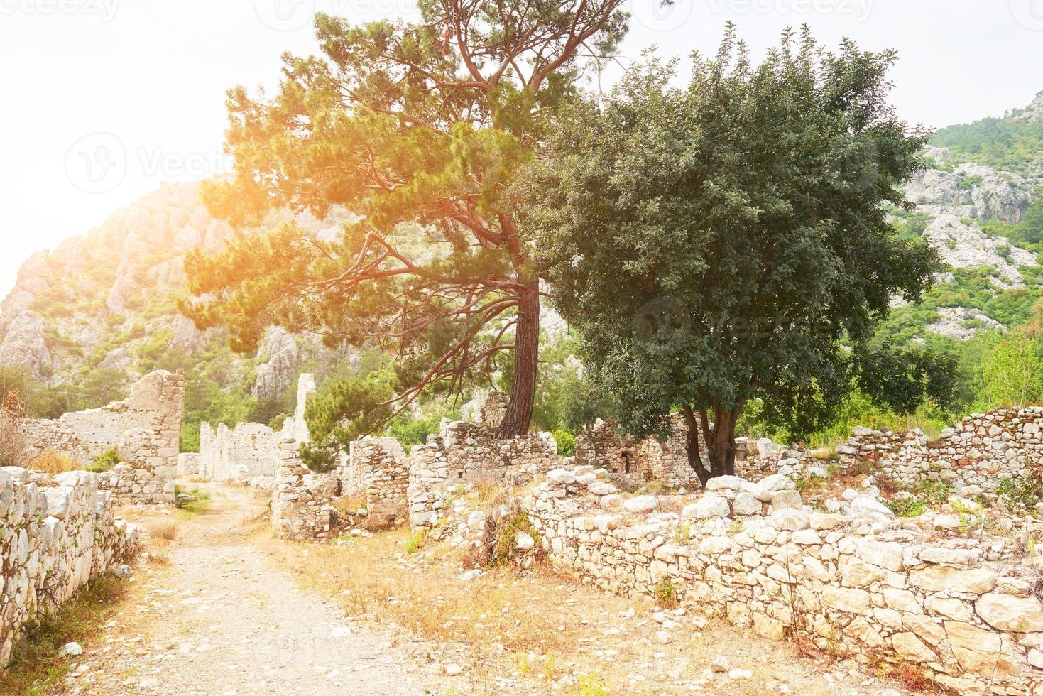 Stadtmauern in den Ruinen von Troja, Türkei. foto