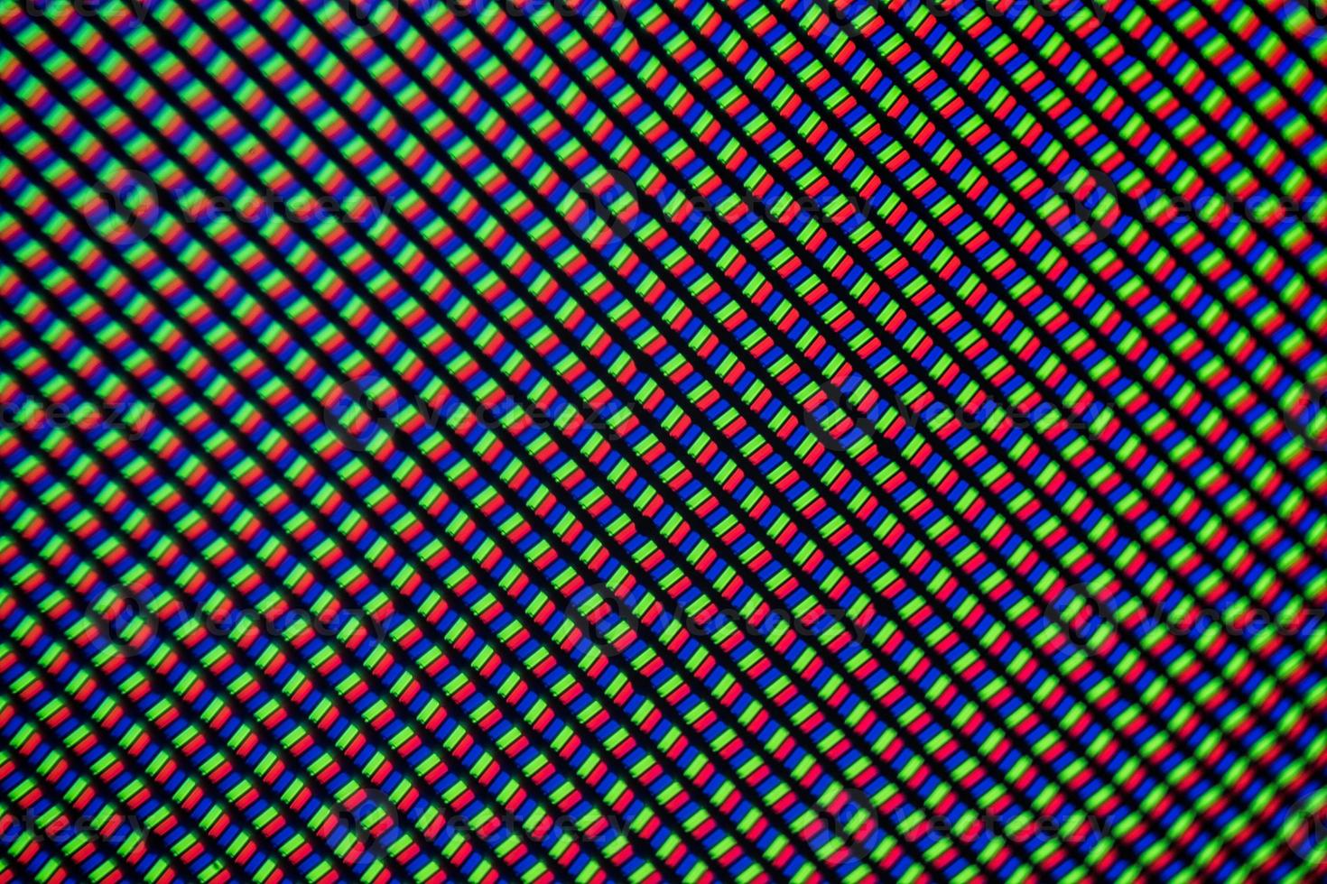 Lichtmikroskopische Aufnahme eines mobilen LCD-Bildschirms, gesehen durch ein Mikroskop foto