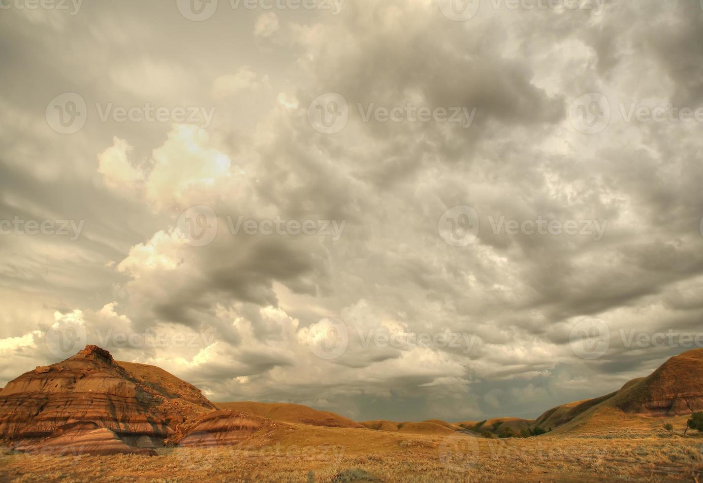 Castle Butte im großen schlammigen Tal von Saskatchewan foto